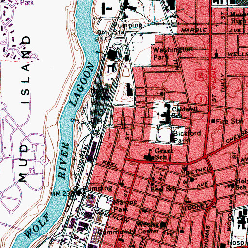 Topographic Map of Abundant Life Missionary Baptist Church, TN