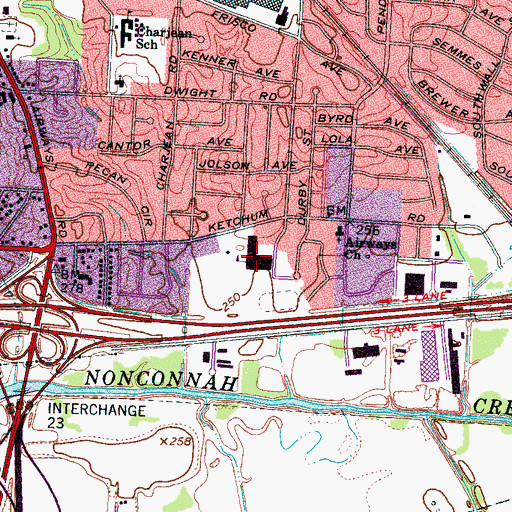 Topographic Map of Airway Junior High School, TN