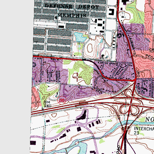 Topographic Map of Alcy Samuels Park, TN