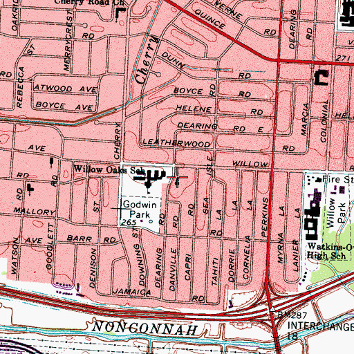 Topographic Map of Aldersgate United Methodist Church, TN