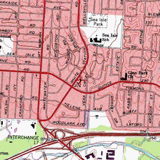 Topographic Map of All Saints Episcopal Church, TN