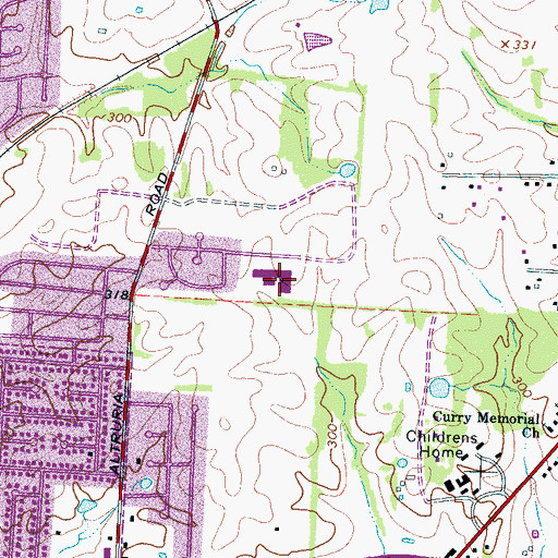 Topographic Map of Alturia Elementary School, TN