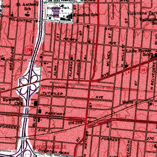 Topographic Map of Amazing Grace Church of God, TN