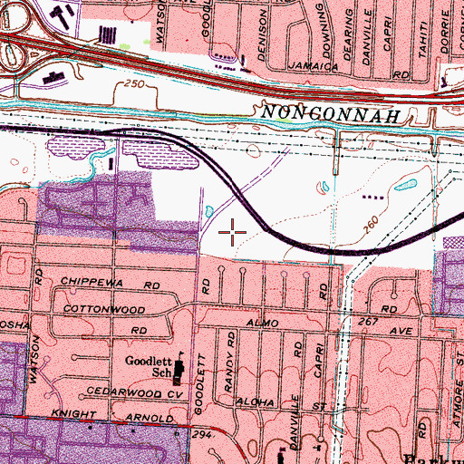 Topographic Map of American Way Park, TN