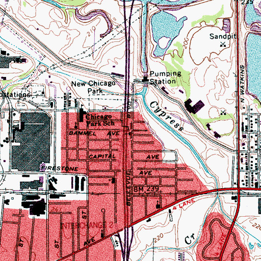 Topographic Map of Antioch Baptist Church, TN