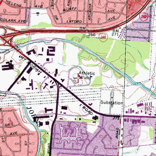 Topographic Map of Arthur Halle Stadium, TN