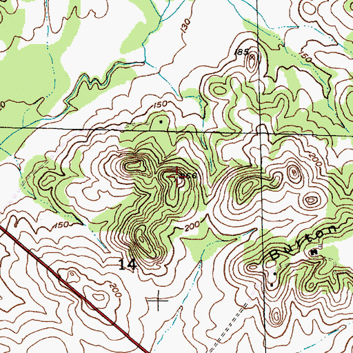 Topographic Map of Fair Hill Plantation (historical), AL