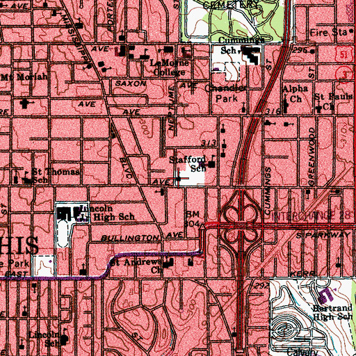 Topographic Map of Avery Chapel African Methodist Episcopal Church, TN
