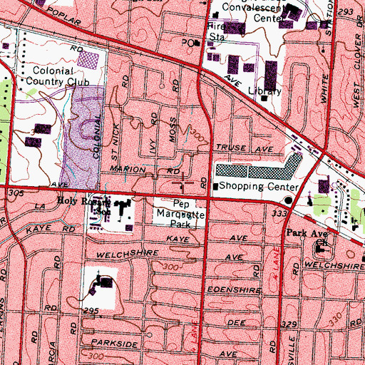 Topographic Map of Berean Baptist Church, TN