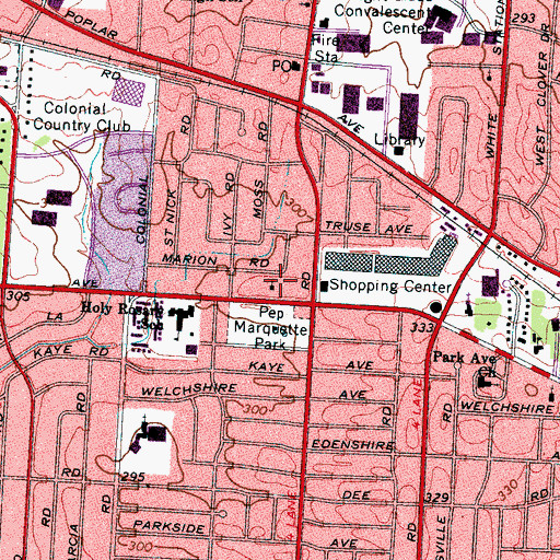 Topographic Map of Berean Baptist School, TN