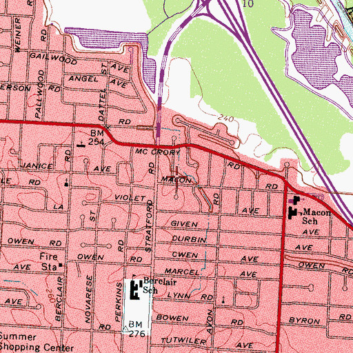 Topographic Map of Berclair Church of the Nazarene, TN