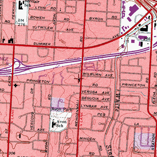 Topographic Map of Bethany Lutheran Church, TN