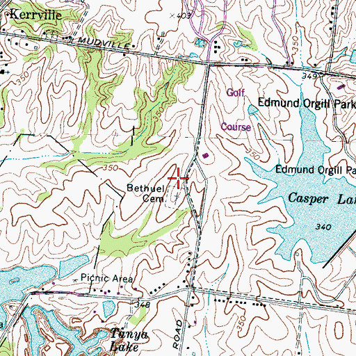 Topographic Map of Bethel Church (historical), TN