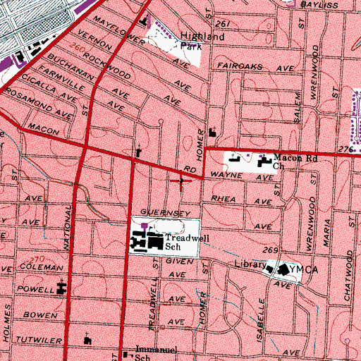 Topographic Map of Bethel United Pentecostal Church, TN