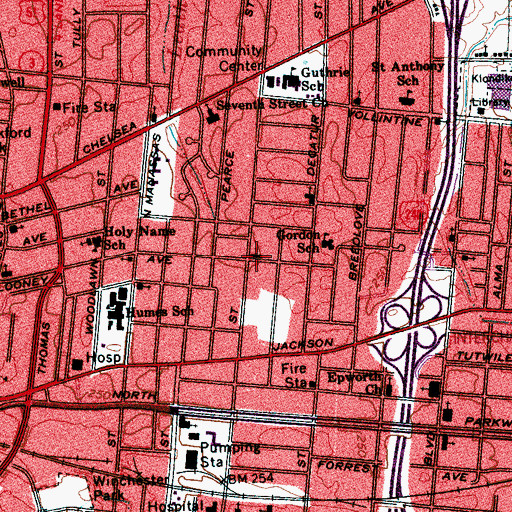 Topographic Map of Bethlehem Baptist Church, TN