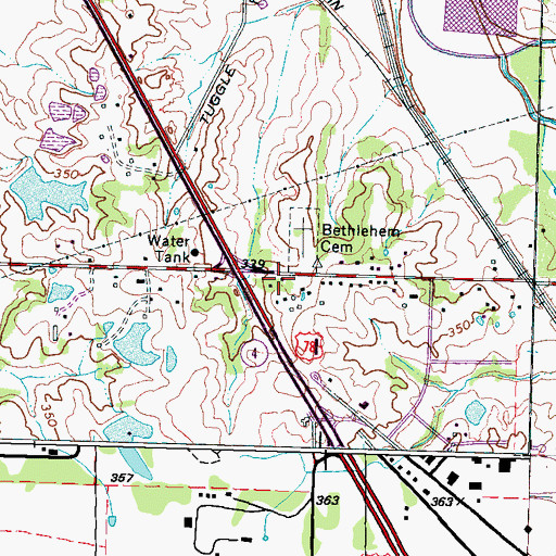 Topographic Map of Bethlehem Church (historical), TN