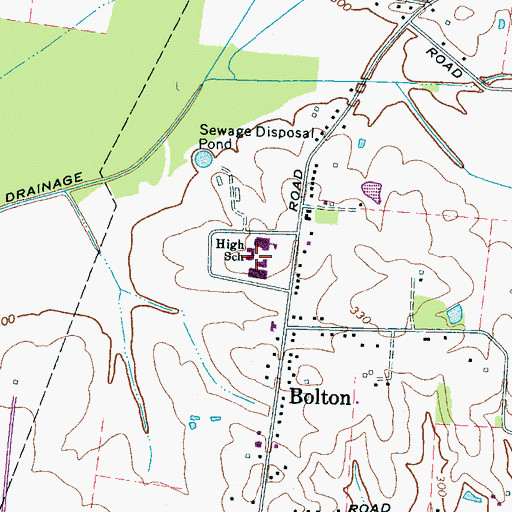 Topographic Map of Bolton High School, TN