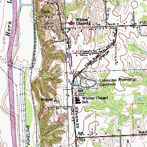 Topographic Map of Box Town School (historical), TN