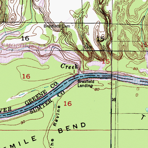 Topographic Map of Flemings Landing (historical), AL