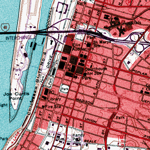 Topographic Map of Calvary Episcopal Church, TN