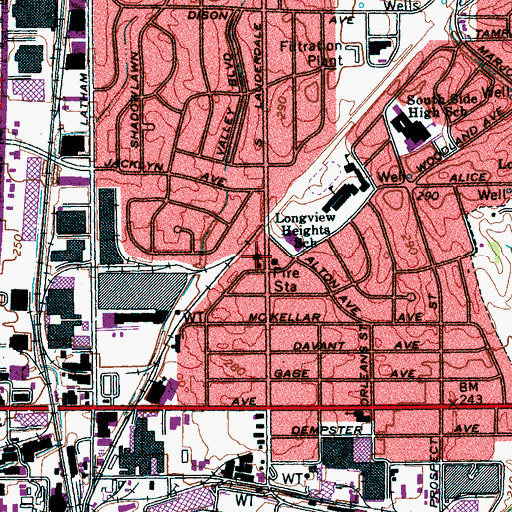 Topographic Map of Calvary Longview United Methodist Church, TN