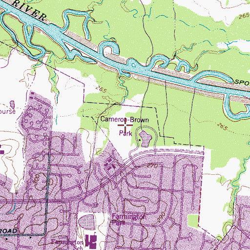 Topographic Map of Cameron-Brown Park, TN