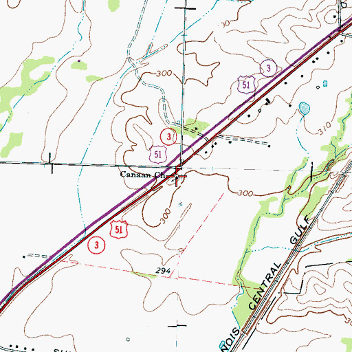 Topographic Map of Canaan Church, TN