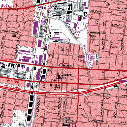 Topographic Map of Carpenter Street Church of Christ, TN