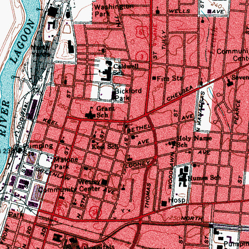 Topographic Map of Centennial Baptist Church, TN