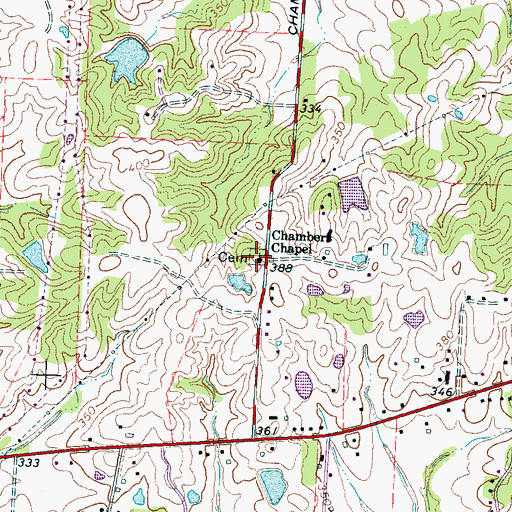 Topographic Map of Chambers Chapel Cemetery, TN