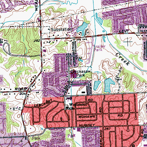 Topographic Map of Chickasaw Junior High School, TN