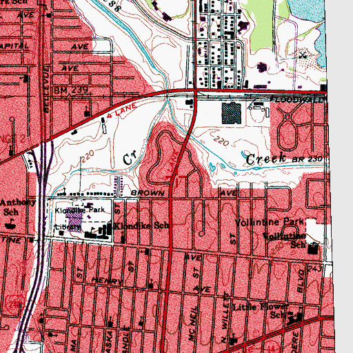 Topographic Map of Christ Chapel Church of God in Christ, TN
