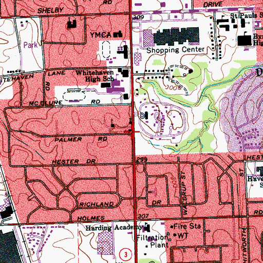 Topographic Map of Christ Episcopal Church, TN