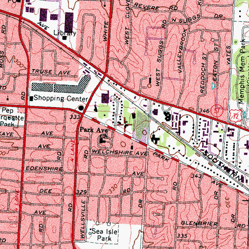 Topographic Map of Christ the King Lutheran School, TN