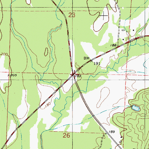 Topographic Map of Fortsons Mills (historical), AL