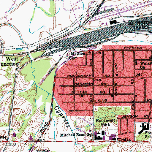 Topographic Map of Christ Temple Evangelistic Church, TN