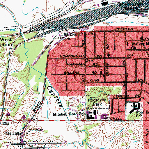 Topographic Map of Christ Temple Missionary Baptist Church, TN