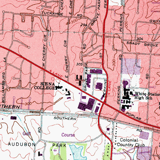 Topographic Map of Christ United Methodist Church, TN