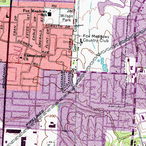 Topographic Map of Christian Heritage Pentecostal Holiness Church, TN