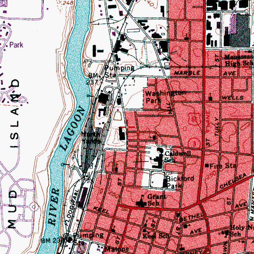 Topographic Map of Christian Unity Baptist Church, TN