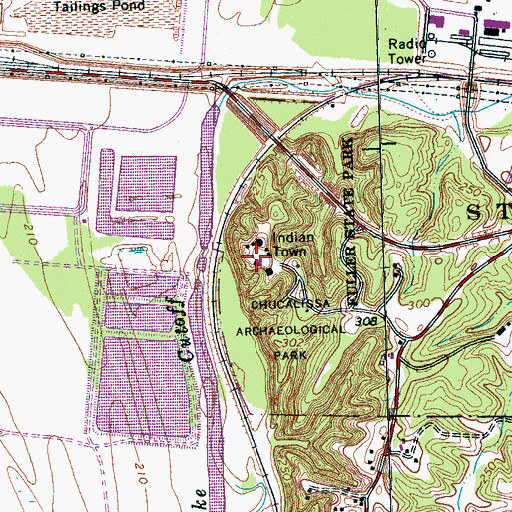 Topographic Map of Chucalissa Indian Village, TN