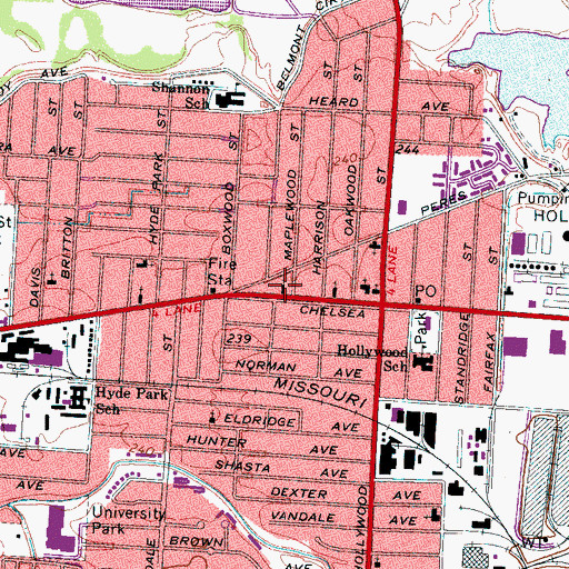 Topographic Map of Church of Christ, TN