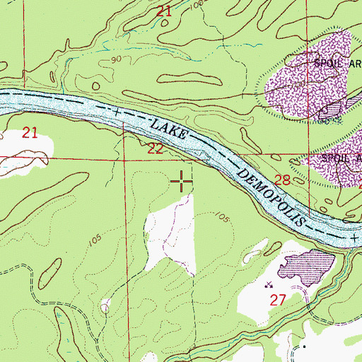Topographic Map of Friends Bar, AL