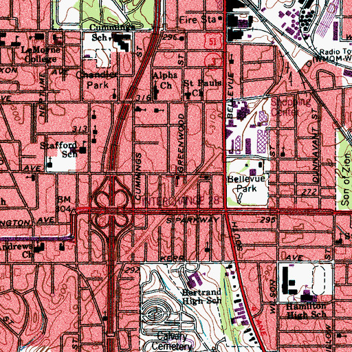 Topographic Map of Church of Christ, TN