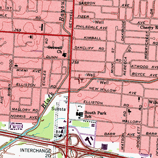 Topographic Map of Church of Christ, TN
