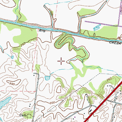 Topographic Map of Coins Store (historical), TN