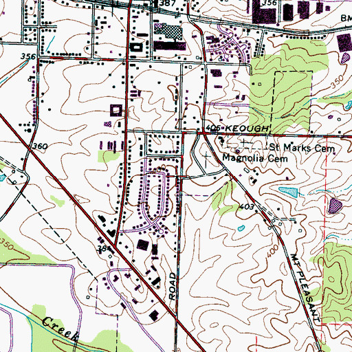 Topographic Map of Collierville Church of God, TN