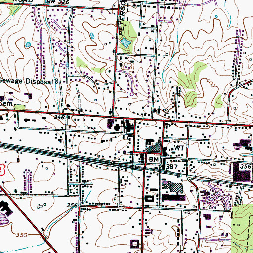 Topographic Map of Collierville High School, TN