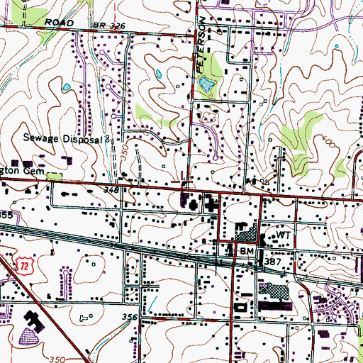 Topographic Map of Collierville Presbyterian Church, TN