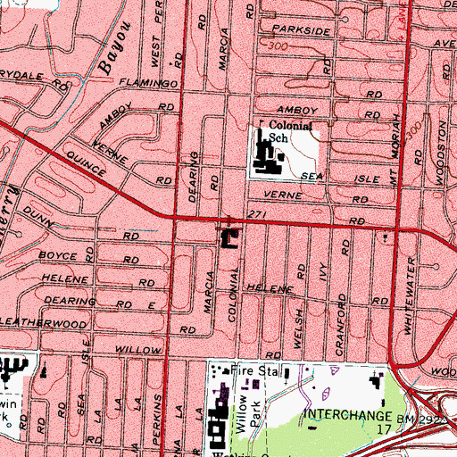 Topographic Map of Colonial Baptist Church, TN